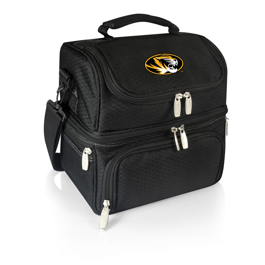 Mizzou Tigers Pranzo Lunch Bag Cooler with Utensils NCAA Lunch Tote, (Black)