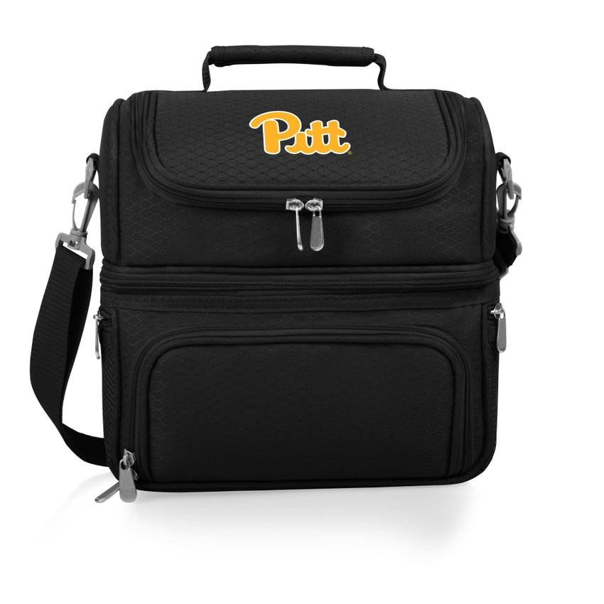 Pittsburgh Panthers Pranzo Lunch Bag Cooler with Utensils NCAA Lunch Tote, (Black)
