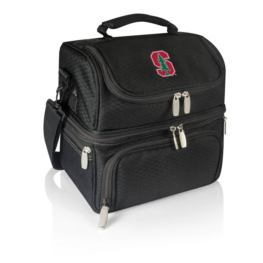Stanford Cardinal Pranzo Lunch Bag Cooler with Utensils NCAA Lunch Tote, (Black)
