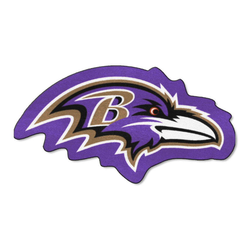 Baltimore Ravens Mascot Mat Raven Head Primary Logo Black
