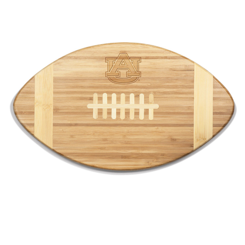 Auburn Tigers Touchdown! Football Cutting Board & Serving Tray, (Bamboo)