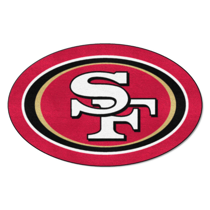 San Francisco 49ers Mascot Mat Oval SF Primary Logo Red