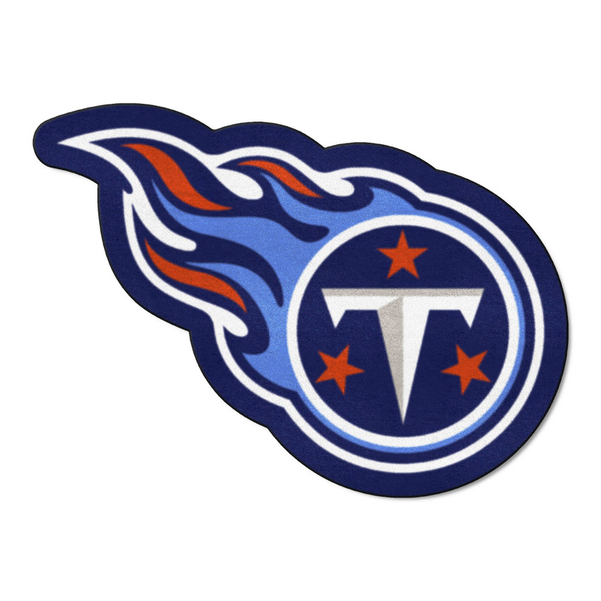 Tennessee Titans Mascot Mat Flaming T Primary Logo Navy