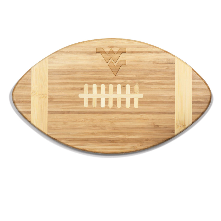 West Virginia Mountaineers Touchdown! Football Cutting Board & Serving Tray, (Bamboo)