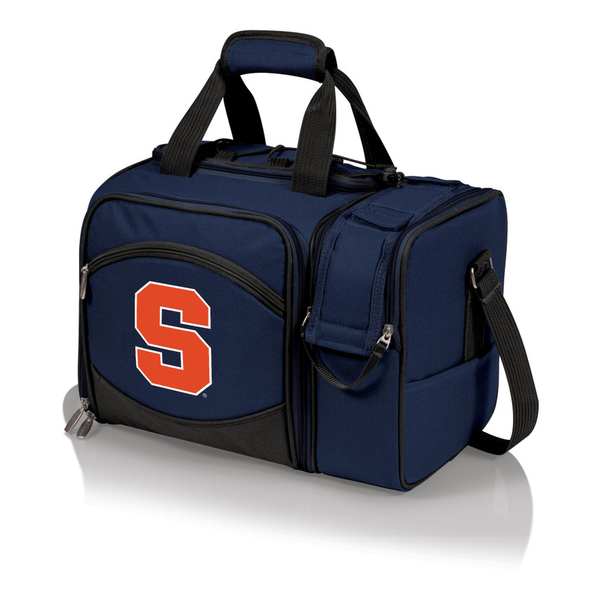Syracuse Orange Malibu Picnic Basket Cooler, (Navy Blue with Black Accents)