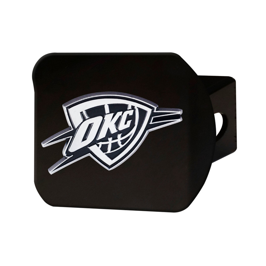 NBA - Oklahoma City Thunder Hitch Cover - Chrome on Black 3.4"x4"