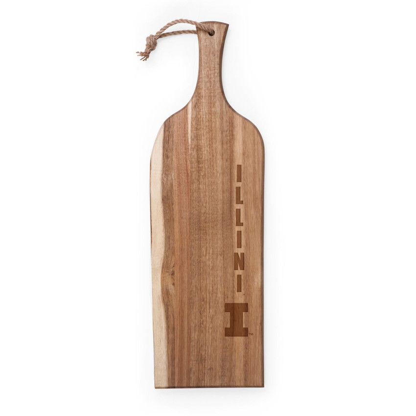 Illinois Fighting Illini Artisan 24" Acacia Charcuterie Board, (Acacia Wood)