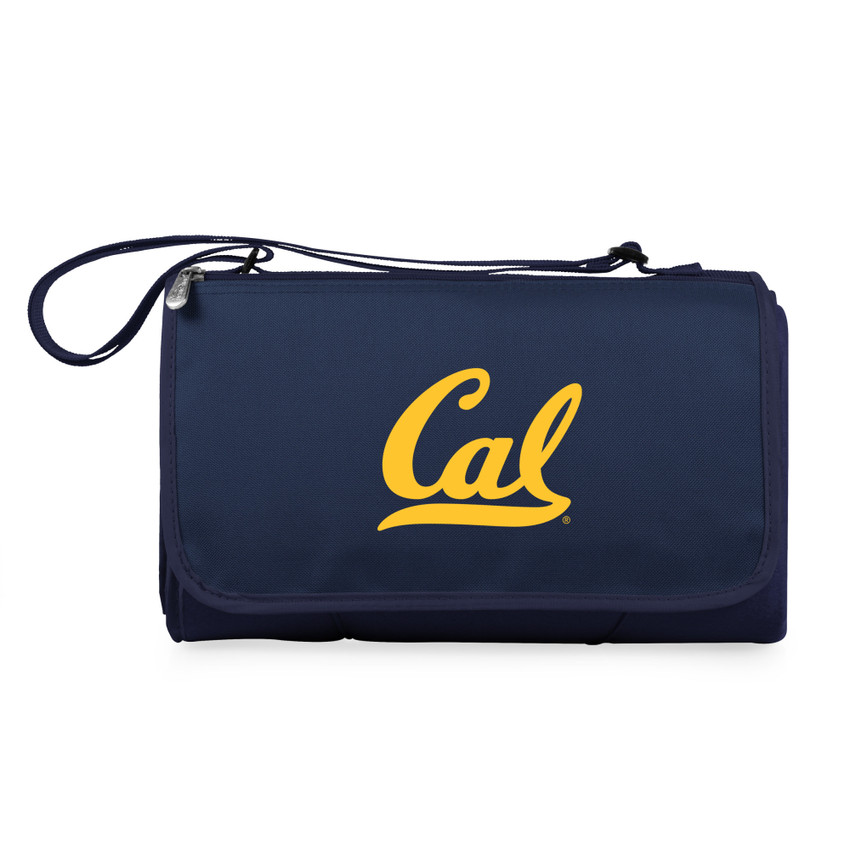 Cal Bears Blanket Tote Outdoor Picnic Blanket, (Navy Blue with Black Flap)