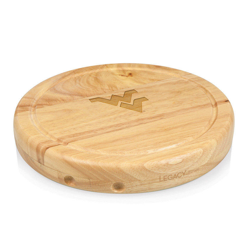 West Virginia Mountaineers Circo Cheese Cutting Board & Tools Set, (Parawood)