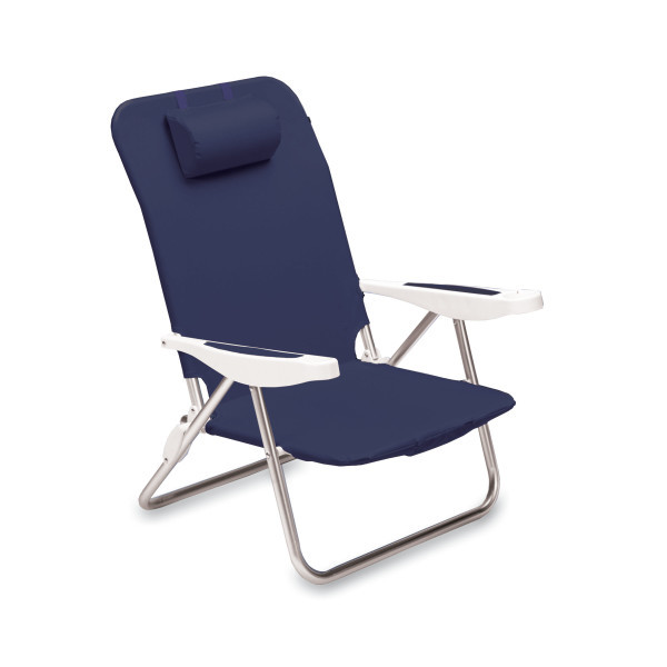 Florida Gators Monaco Reclining Beach Backpack Chair Navy Blue NCAA Outdoor Chair