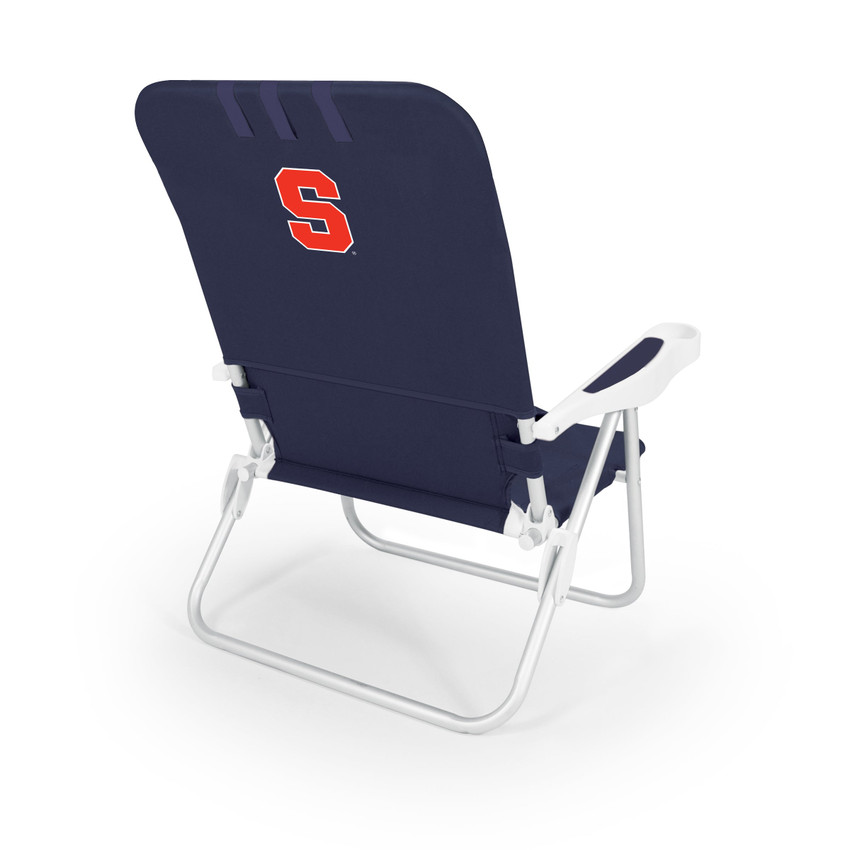 Syracuse Orange Monaco Reclining Beach Backpack Chair Navy Blue NCAA Outdoor Chair