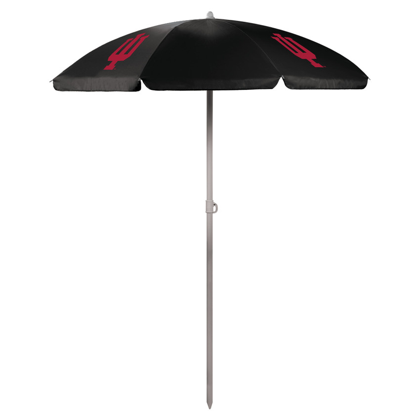 Indiana Hoosiers 5.5 Ft. Portable Beach Umbrella, (Black)