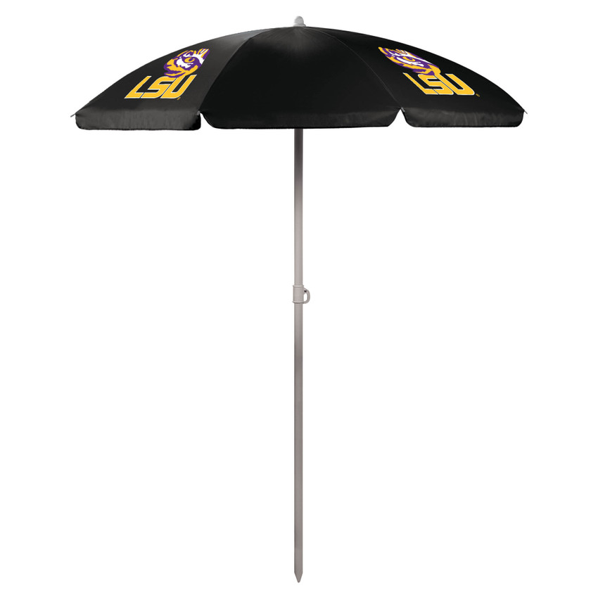 LSU Tigers 5.5 Ft. Portable Beach Umbrella, (Black)