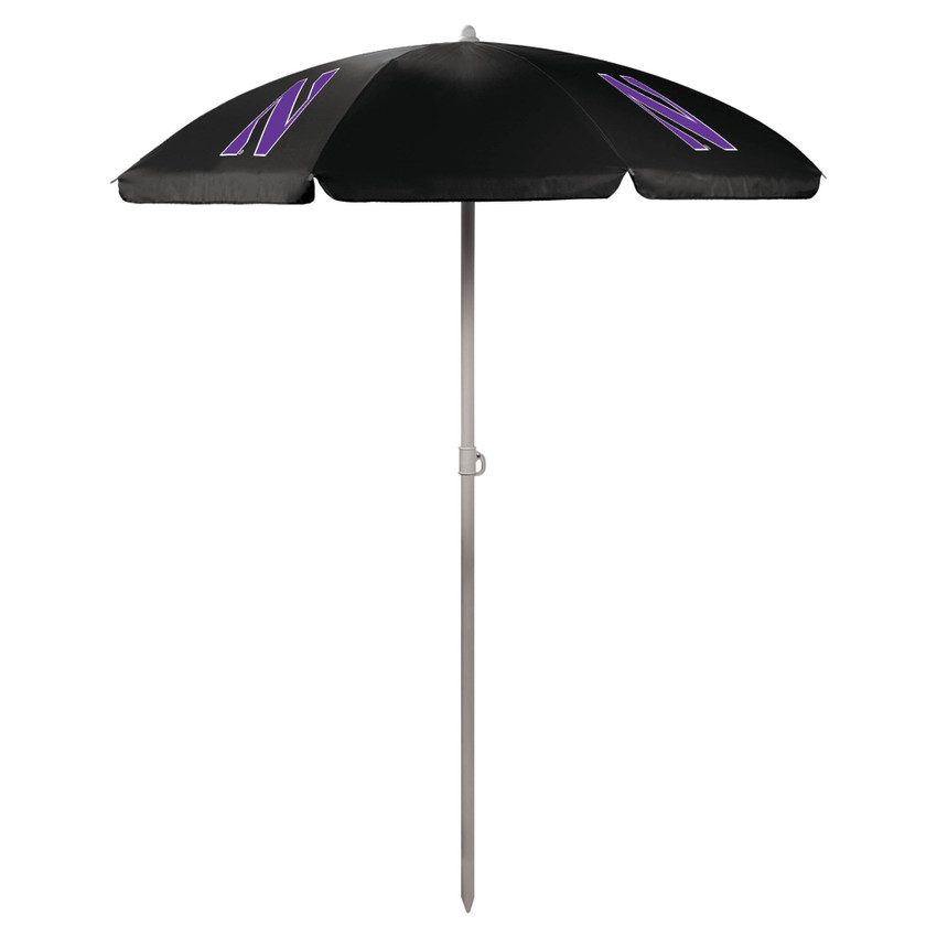 Northwestern Wildcats 5.5 Ft. Portable Beach Umbrella, (Black)