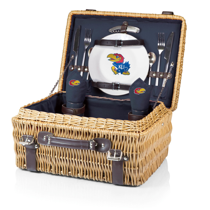 Kansas Jayhawks Champion Picnic Basket, (Navy Blue)