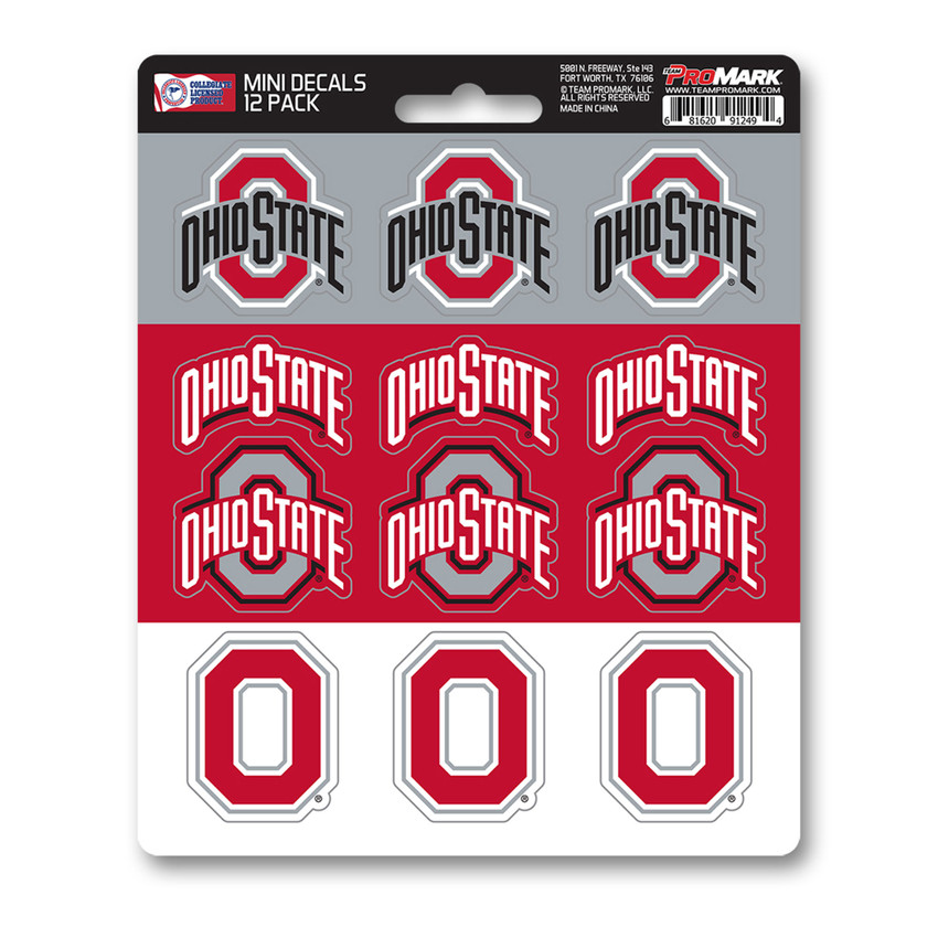 Ohio State Buckeyes 12 Count Mini Decal Sticker Pack