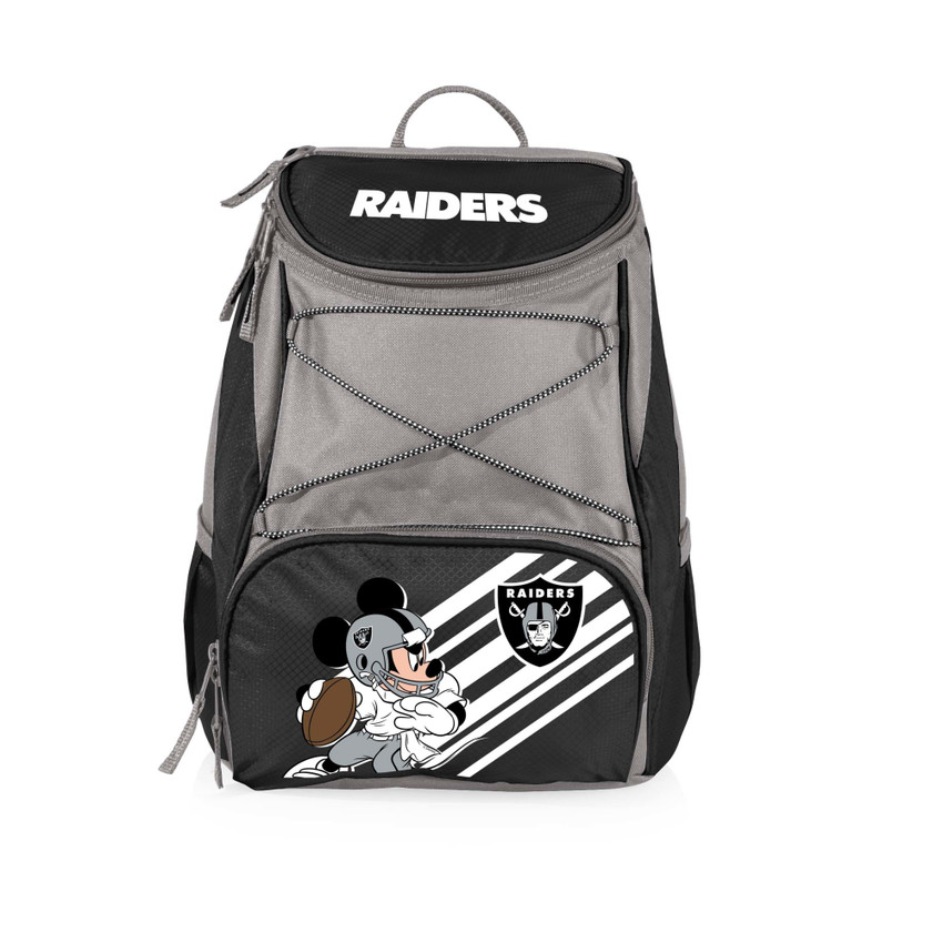 Las Vegas Raiders Mickey Mouse PTX Backpack Cooler, (Black with Gray Accents)