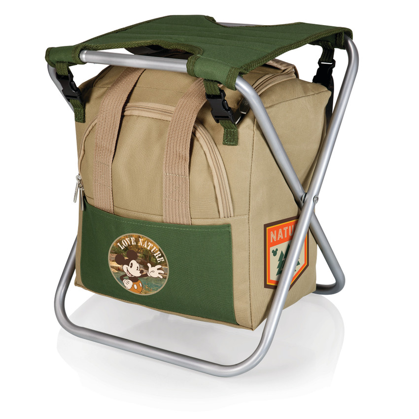 Mickey Mouse Gardener Folding Seat with Tools, (Olive Green with Beige Accents)