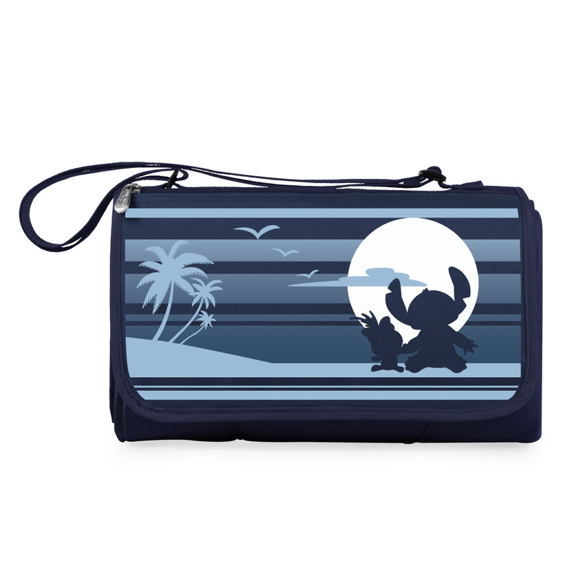 Lilo & Stitch Scrump Blanket Tote Outdoor Picnic Blanket, (Navy Blue with Black Flap)
