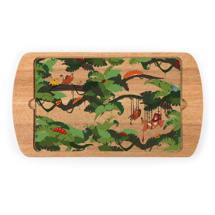Lion King Simba, Timon, Pumbaa Billboard Glass Top Serving Tray, (Parawood)