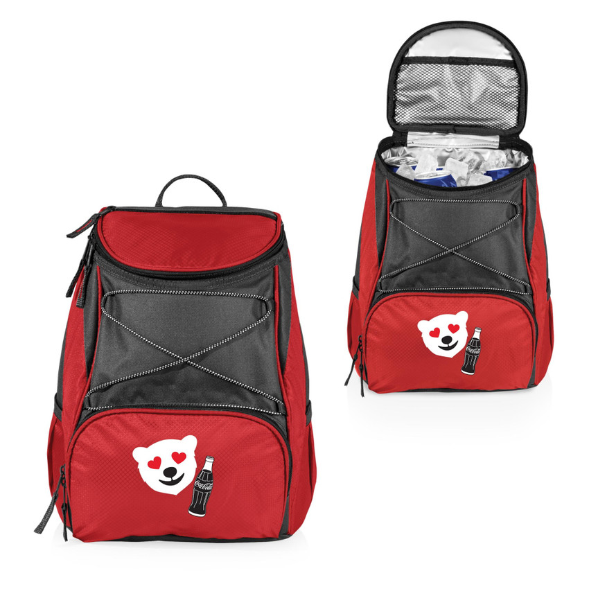 Coca-Cola Emoji PTX Backpack Cooler, (Red with Gray Accents)