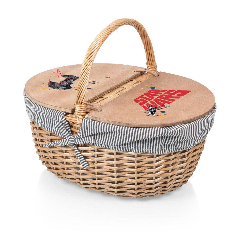 Star Wars Country Picnic Basket, (Navy Blue & White Stripe)