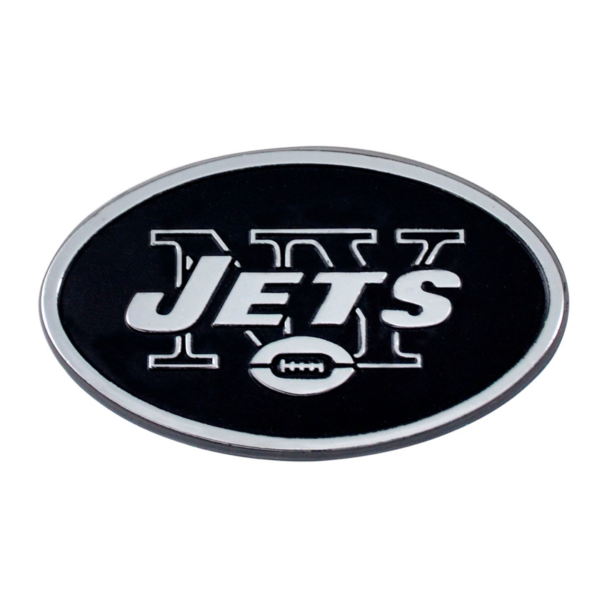 New York Jets 3D Chrome Metal Emblem Oval Jets Primary Logo