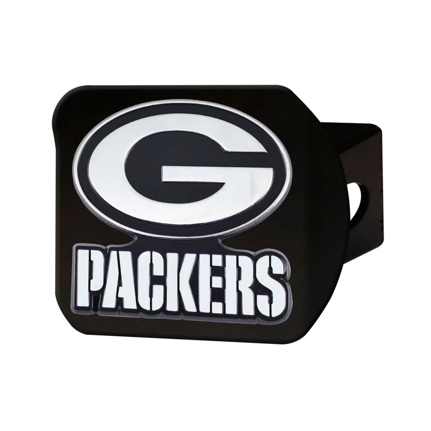 Green Bay Packers Hitch Cover - Black "Oval G" Logo Black
