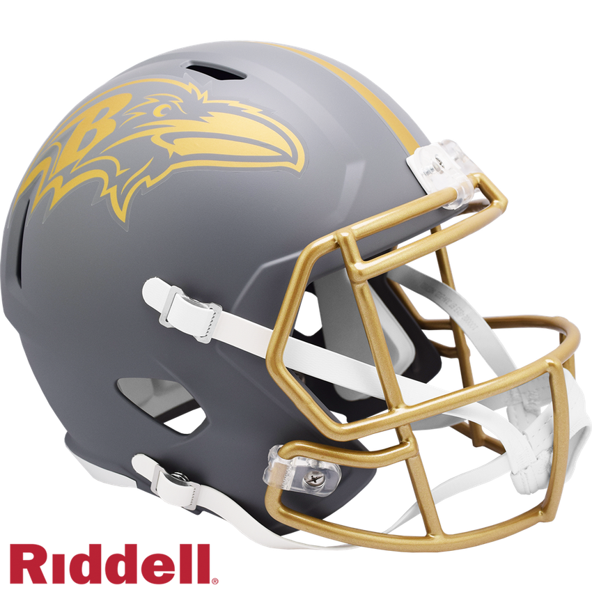 Baltimore Ravens Helmet Riddell Replica Full Size Speed Style Slate Alternate