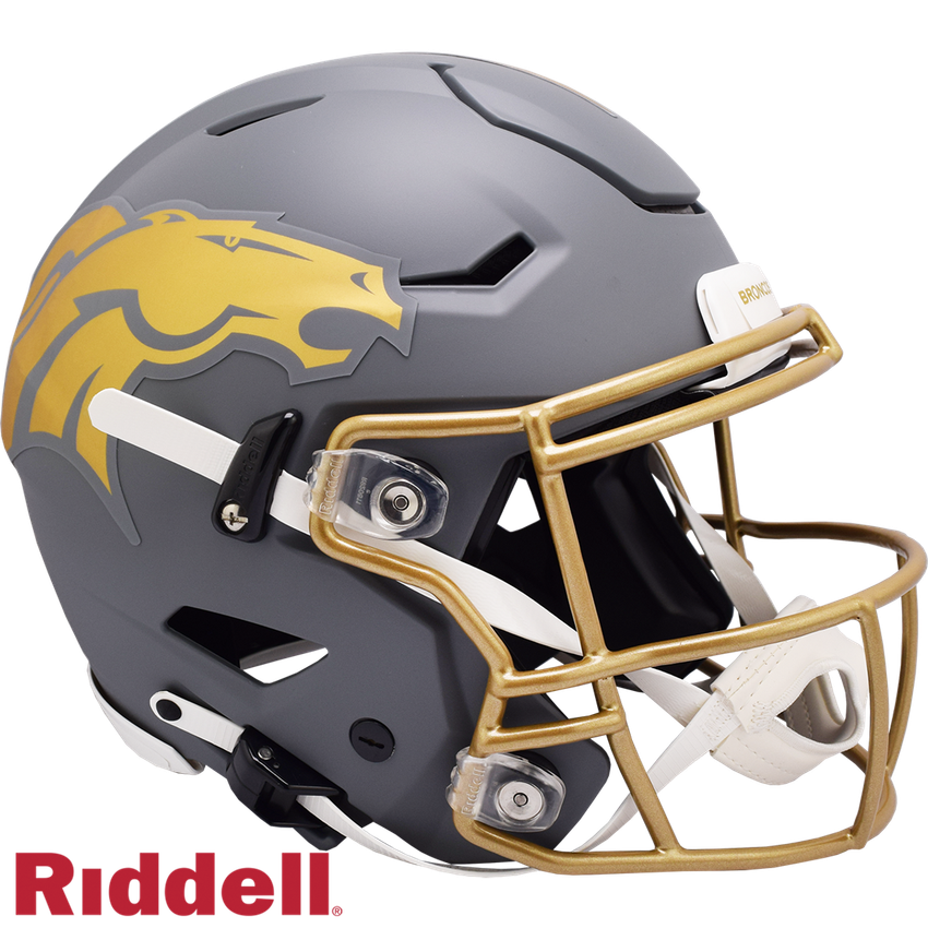 Denver Broncos Helmet Riddell Authentic Full Size SpeedFlex Style Slate Alternate