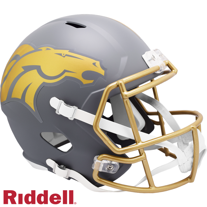 Denver Broncos Helmet Riddell Replica Full Size Speed Style Slate Alternate