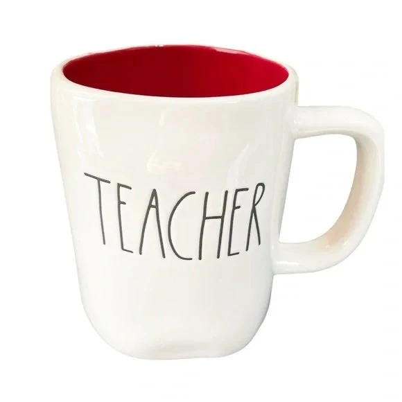 Rae Dunn by Magenta Ceramic Coffee Mug - Teacher Red Interior
