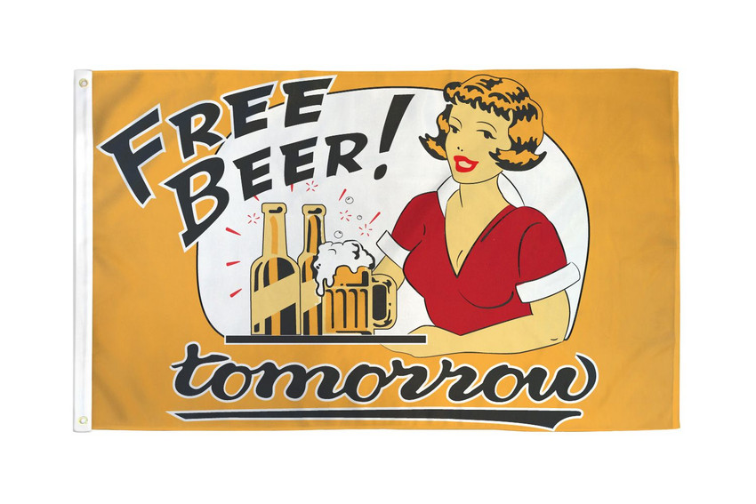 Free Beer Tomorrow Flag 3x5ft Poly