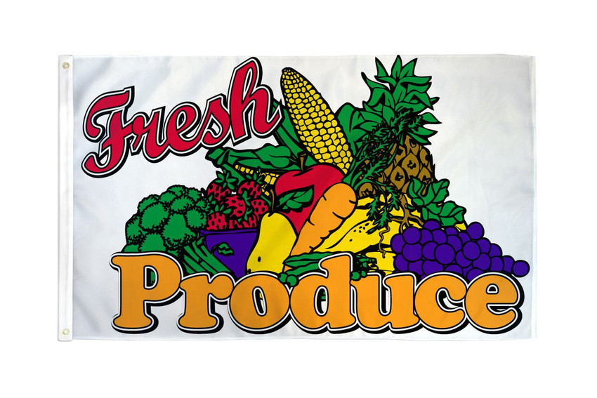 Fresh Produce Flag 3x5ft Poly
