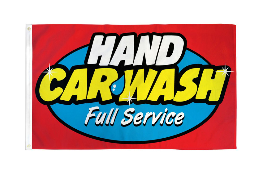 Hand Car Wash (Full Service) Flag 3x5ft Poly