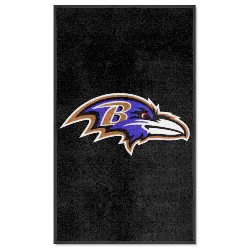 Baltimore Ravens 3X5 High-Traffic Mat with Durable Rubber Backing