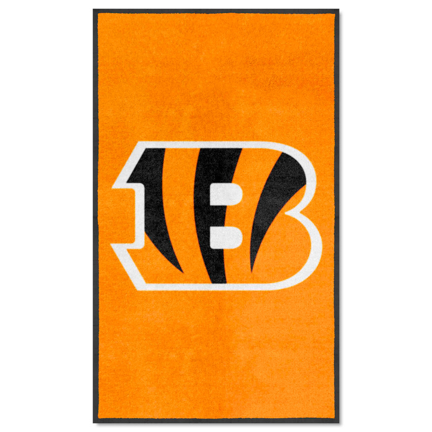 Cincinnati Bengals 3X5 High-Traffic Mat with Durable Rubber Backing