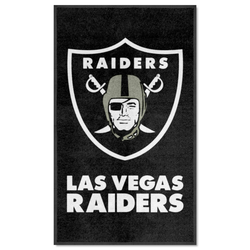 Las Vegas Raiders 3X5 High-Traffic Mat with Durable Rubber Backing