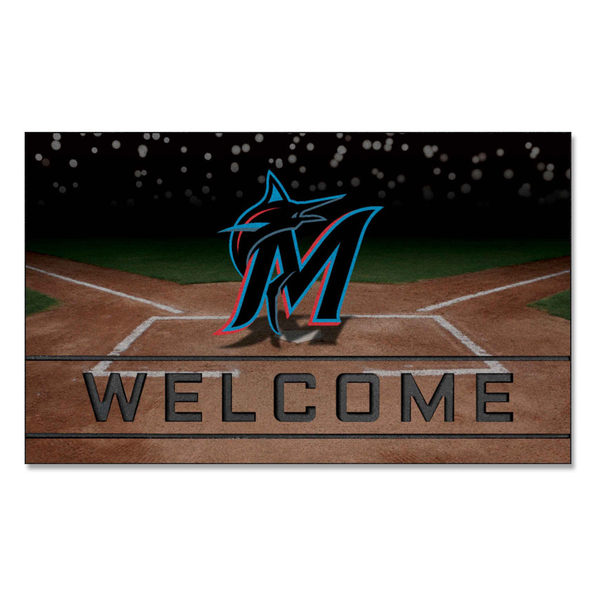 MLB - Miami Marlins Crumb Rubber Door Mat 18"x30"