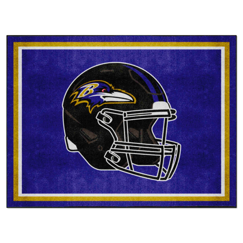 Baltimore Ravens 8ft. x 10 ft. Plush Area Rug Ravens Helmet Logo