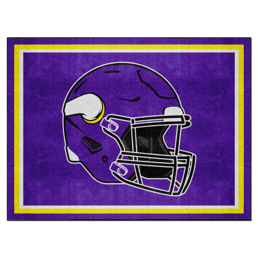 Minnesota Vikings 8ft. x 10 ft. Plush Area Rug Vikings Helmet Logo