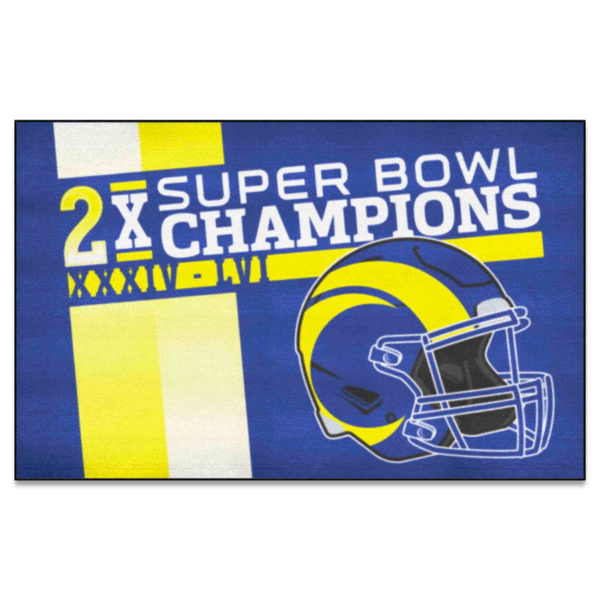 Los Angeles Rams Dynasty Ultimat Mat Rams Helmet Logo 3x Gray