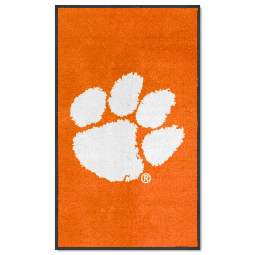 Clemson Tigers 3X5 High-Traffic Mat with Durable Rubber Backing - Portrait Orientation