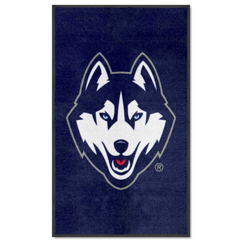 Connecticut Huskies 3X5 High-Traffic Mat with Durable Rubber Backing - Portrait Orientation