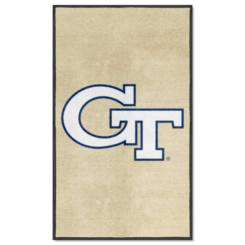 Georgia Tech Yellow Jackets 3X5 High-Traffic Mat with Durable Rubber Backing - Portrait Orientation