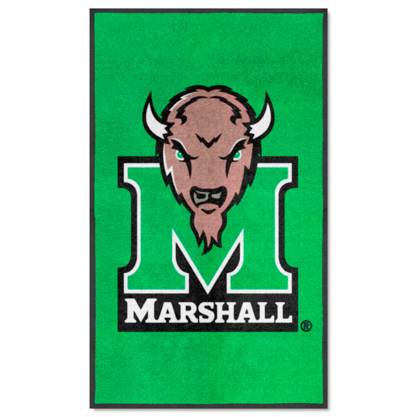 Marshall Thundering Herd 3X5 High-Traffic Mat with Durable Rubber Backing - Portrait Orientation