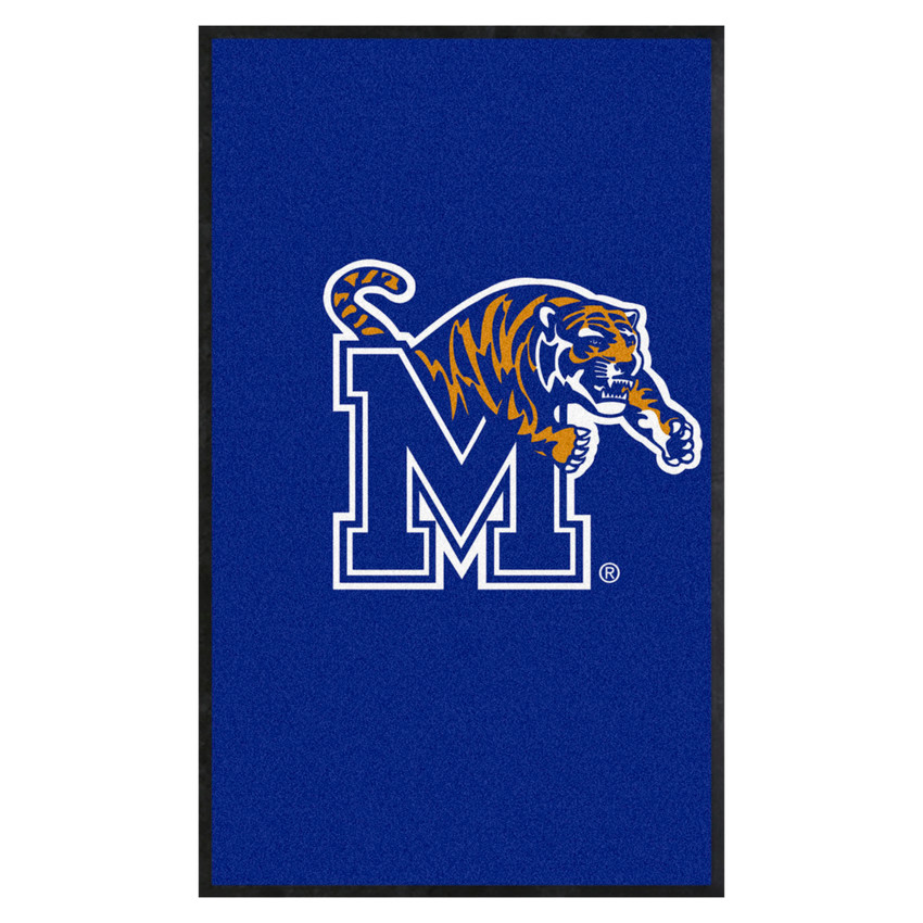 Memphis Tigers 3X5 High-Traffic Mat with Durable Rubber Backing - Portrait Orientation