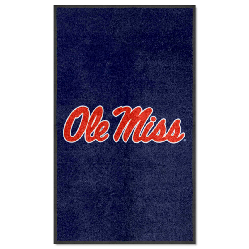 Ole Miss Rebels 3X5 High-Traffic Mat with Durable Rubber Backing - Portrait Orientation