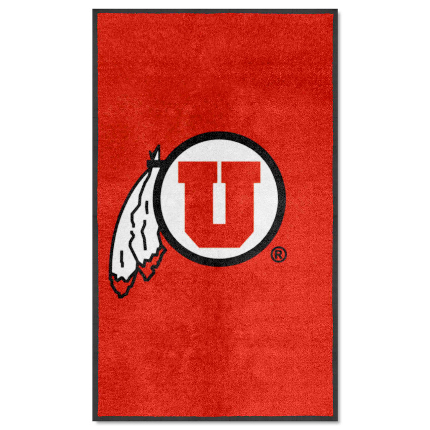 Utah Utes 3X5 High-Traffic Mat with Durable Rubber Backing - Portrait Orientation