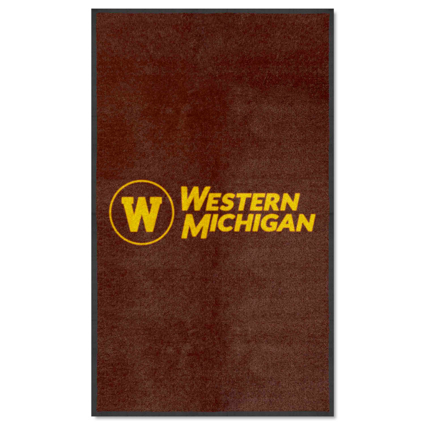 Western Michigan Broncos 3X5 High-Traffic Mat with Durable Rubber Backing - Portrait Orientation